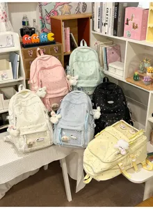 Japanischer Stil Stern transparent große Kapazität Schule Rucksack für Studenten süße Tasche.