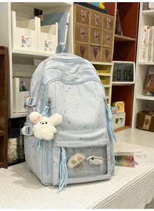 Japanischer Stil süßer Stern transparent ästhetischer Rucksack Studententasche groß