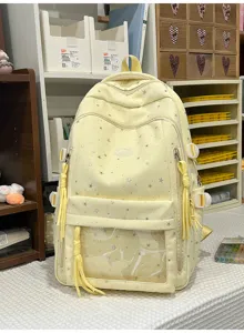 Japanischer Stil süßer Stern transparenter Rucksack Schultasche für Schüler Großraum.