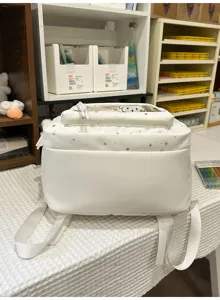 Japanischer Stil weißer Stern Print transparenter Fenster Schüler Rucksack groß.