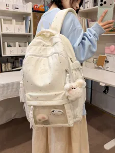 Japanischer Stil Sternenmuster Transparente Tasche Große Kapazität Schulrucksack Für Schüler Damen Nylon Rucksack