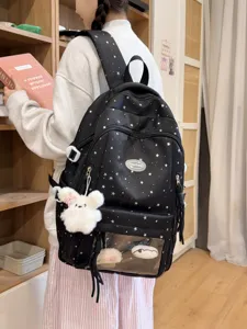 Japanischer Stil Sternenprint transparenter großer Kapazität Studenten Rucksack hinten