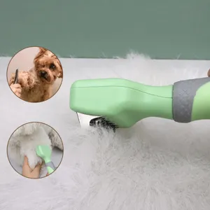 Professional pet dematting comb with stainless steel blades for dogs and cats grooming.