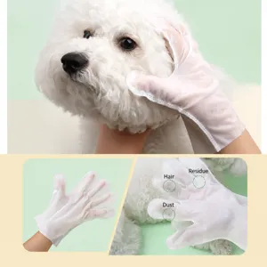 Disposable pet cleaning gloves 10pcs no wash waterless wipes for dogs and cats daily spa care