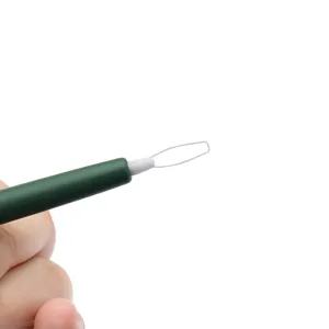 Pet tick remover pen for cats and dogs, portable flea and louse cleaning tool in green.