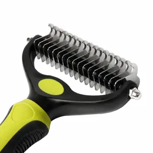 Pet grooming rake dual sided dematting comb for dogs and cats undercoat brush main view