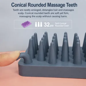 Silicone pet bath brush with soft cone bristles for dog cat grooming and daily massage cleaning