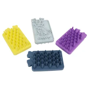 Silicone pet bath brush set with soft massage bristles for dogs and cats grooming tools.