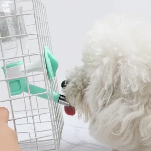 Hanging pet water dispenser for dogs and cats cage mount automatic waterer feeder bottle.