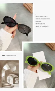 Schicke kleine ovale Sonnenbrille im trendigen Retro-Stil, ideal für Alltag und Outdoor-Ausflüge.