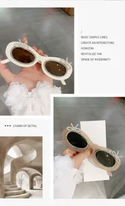 Schicke Strass-Sonnenbrille mit ovalem Rahmen und Kristall-Schleife für Damen Streetwear.