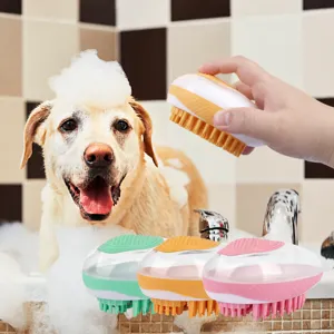 Pet Bath Brush Silicone Massage Comb With Liquid Dispenser Dog And Cat Bathing Tool Portable Pet Hair Cleaning Brush