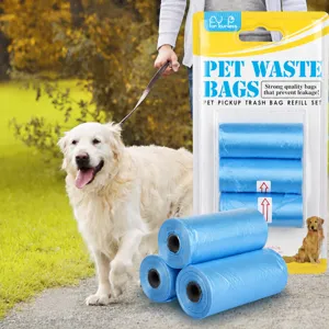 Rouleau de Sacs à Déjections pour Chiens en Plastique Portable Robuste Étanche Sacs à Crottes pour Promenade en Extérieur