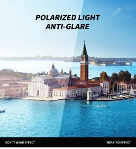 Polarized lenses anti-glare effect detail view, clear vision enhancement for outdoor wear.