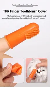 Silicone pet finger toothbrush for cats and dogs dental care and oral hygiene cleaning tool