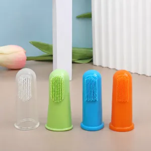 Brosse à Dents Souple en TPR pour Doigt d'Animal Domestique Chien Chat Nettoyage Buccal Soin des Dents Multicolore Portable Accessoires