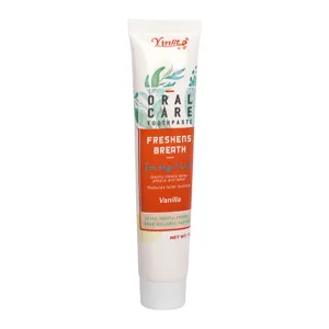 Pet toothpaste for cats and dogs, vanilla flavor oral care and breath freshener tube 75g.