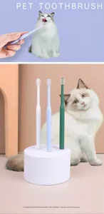 Pet toothbrush 360 degree soft bristle tooth brush for cats and dogs teeth cleaning detail