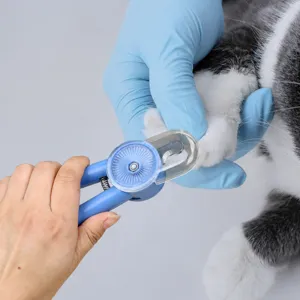 Pet nail clipper with splash proof guard for cats and dogs safe claw grooming tool