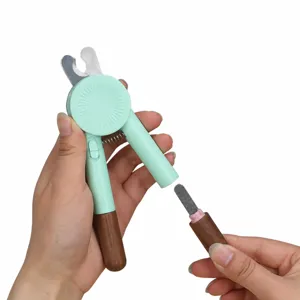 Pet nail clippers for dogs and cats with hidden file and ergonomic handle for safe grooming.
