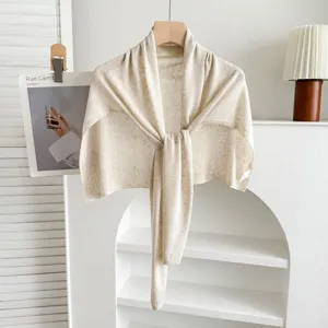 Detalles del chal de lino liso minimalista, proteccion solar de verano bolero cuello.