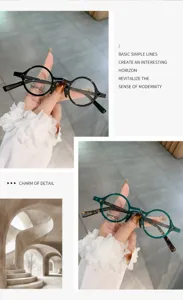 Einfache runde Blaulichtschutz-Brille Kunststoff modisch vielseitige optische Brille Detail
