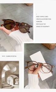Retro tortoiseshell round frame glasses with metal pin temples for a stylish trendy look.