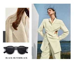 Trendy small frame sunglasses for women and men, stylish metal pin legs, daily wear UV protection.