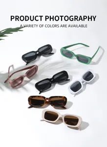 Trendy small rectangular sunglasses for women retro narrow frame vintage eyewear uv protection
