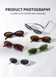 Modische kleine ovale Sonnenbrille fuer Damen und Herren Retro Trend Sonnenbrillen UV Schutz