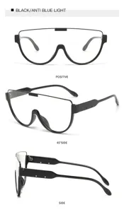 Occhiali anti luce blu grande montatura stile europeo tendenza nero occhialeria