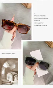 Modische quadratische Sonnenbrille mit Farbverlauf, stilvolle Schildpatt und grüne Rahmen.