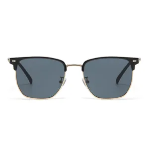Klassische quadratische Metall Halbgerahmte Sonnenbrille fuer Mode Freizeit Businesswear
