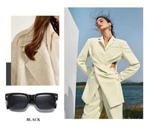 Stilvolle schwarze Sonnenbrille im quadratischen Design für Alltag und Streetstyle.