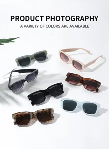 Modisches quadratisches Sonnenbrillen-Set in vielen Farben für stilvollen Outdoor-Streetwear-Look.