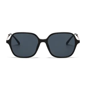 Lunettes de soleil carrées noires pour hommes et femmes protection UV tendance