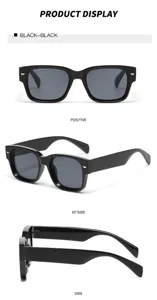 Klassische schwarze quadratische Sonnenbrille für Damen und Herren, modischer UV-Sonnenschutz.