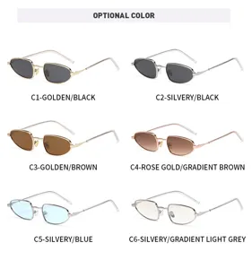 Gafas de sol vintage ovaladas pequeñas de metal gafas de sol multicolores de moda estilo