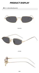 Gafas de sol de metal clásicas para hombre y mujer, gafas ovaladas pequeñas de moda urbana.