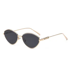 Gafas de Sol de Moda Ojo de Gato para Mujeres Hombres Marco de Metal Protección UV400 Retro Diseñador Gafas de Sol para Estilo de Calle Fiesta Viaje