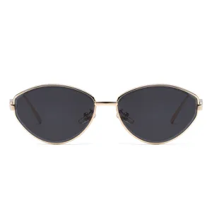 Gafas de sol de ojo de gato de metal dorado moda mujer estilo urbano proteccion UV