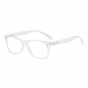 Transparente Fassung Blaulichtfilter Lesebrille fuer Damen und Herren quadratisch