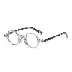 Transparente runde Brille mit stilvollen Schildpatt-Bügeln, Anti-Blaulicht Optik-Brille.