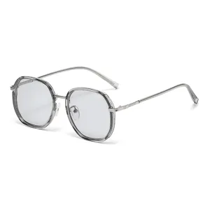 Damen Mode polygonale Metall Sonnenbrille, trendige Freizeit Brille für Outdoor Aktivitäten.