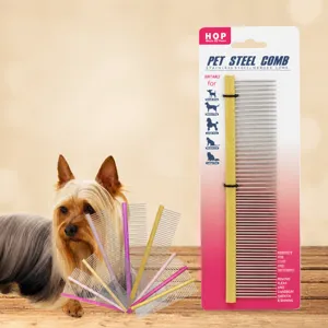 Pet Steel Comb Metal Dog Cat Grooming Deshedding Tool Dual Head Dense Teeth Professional Pet Hair Care Comb Accessories