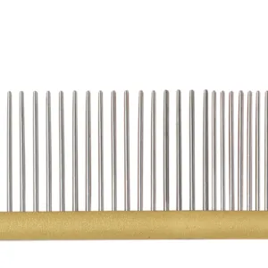 Pet colored steel comb metal grooming tool for cats and dogs close up view main image