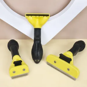 Professional Pet Grooming Tool Undercoat Deshedding Brush For Dogs And Cats Stainless Steel Teeth Ergonomic Handle