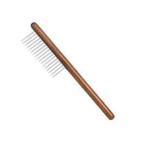 Peigne pour animaux en bois avec des broches en acier inoxydable pour les soins