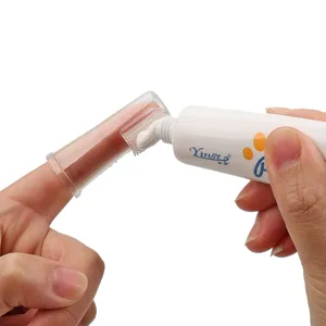 Silikon Finger Zahnbürste und Zahnpasta Set für die tägliche Hunde und Katzen Zahnpflege.