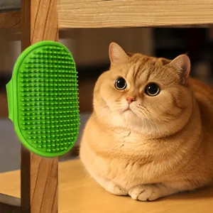Brosse de Bain pour Animal de Compagnie Chien Chat Peigne de Massage en Silicone Poils Doux Outil de Nettoyage